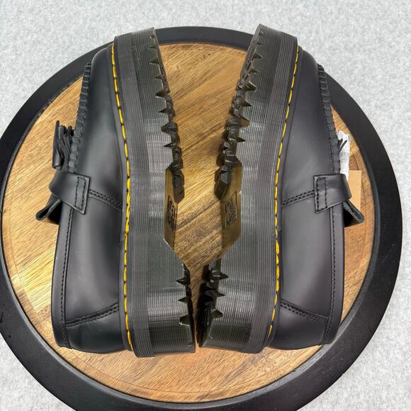 Dr Martens Adrian Quad Loafers Women's Size 8 Black Leather Tassel Platform - Picture 6 of 7